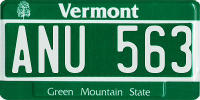 VT license plate ANU563