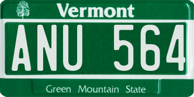 VT license plate ANU564