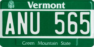 VT license plate ANU565