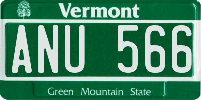 VT license plate ANU566