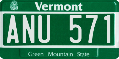 VT license plate ANU571