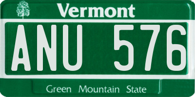 VT license plate ANU576