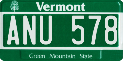VT license plate ANU578