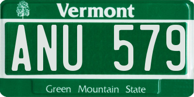VT license plate ANU579