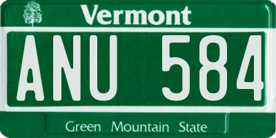 VT license plate ANU584