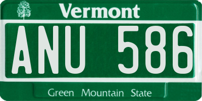 VT license plate ANU586