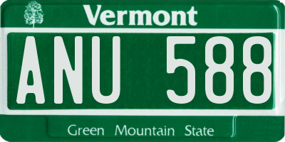 VT license plate ANU588