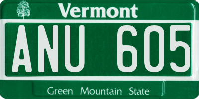 VT license plate ANU605