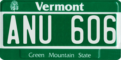VT license plate ANU606