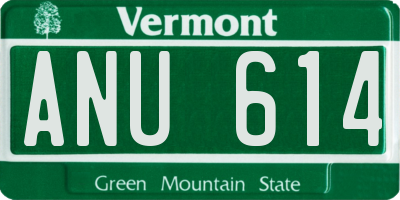 VT license plate ANU614
