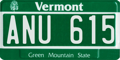 VT license plate ANU615