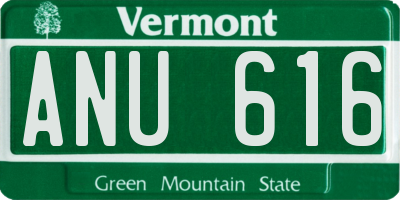 VT license plate ANU616