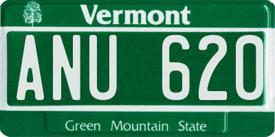 VT license plate ANU620