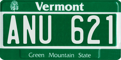 VT license plate ANU621