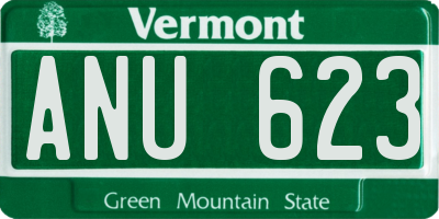 VT license plate ANU623