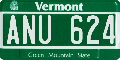 VT license plate ANU624