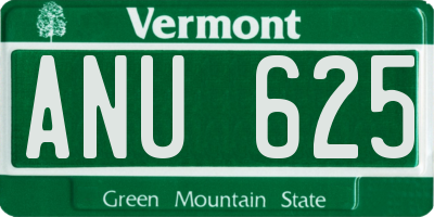 VT license plate ANU625