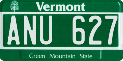VT license plate ANU627