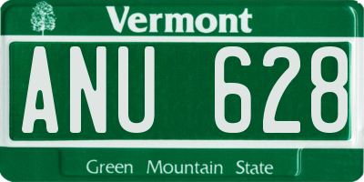 VT license plate ANU628