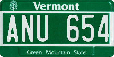 VT license plate ANU654