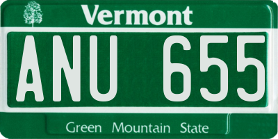 VT license plate ANU655