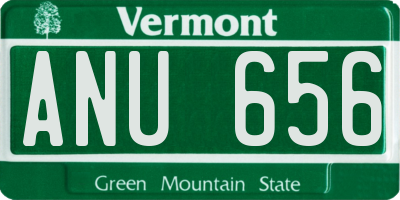 VT license plate ANU656