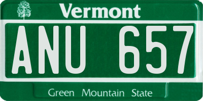 VT license plate ANU657