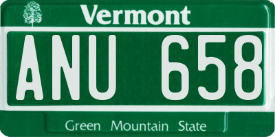 VT license plate ANU658