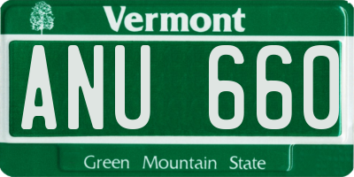 VT license plate ANU660