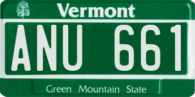 VT license plate ANU661