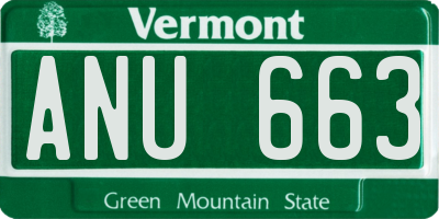 VT license plate ANU663