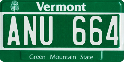 VT license plate ANU664