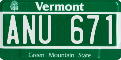 VT license plate ANU671