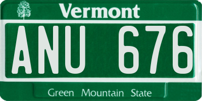 VT license plate ANU676