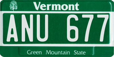 VT license plate ANU677