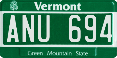 VT license plate ANU694