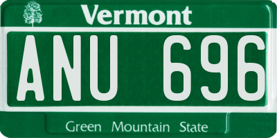 VT license plate ANU696