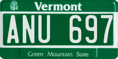 VT license plate ANU697