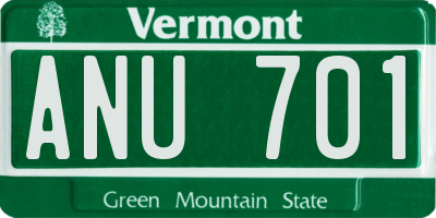 VT license plate ANU701