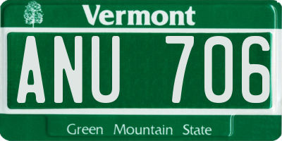VT license plate ANU706