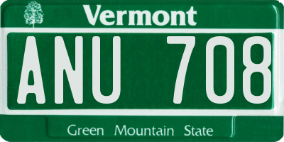 VT license plate ANU708
