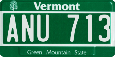 VT license plate ANU713
