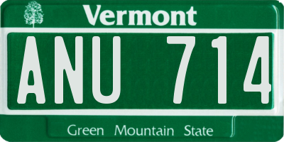 VT license plate ANU714