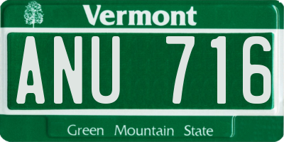 VT license plate ANU716