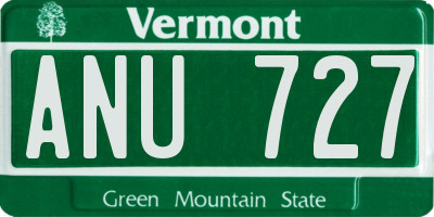VT license plate ANU727