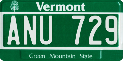 VT license plate ANU729