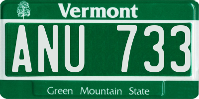 VT license plate ANU733