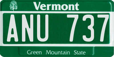 VT license plate ANU737