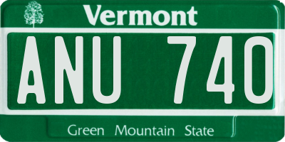 VT license plate ANU740