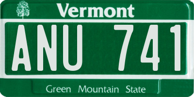 VT license plate ANU741